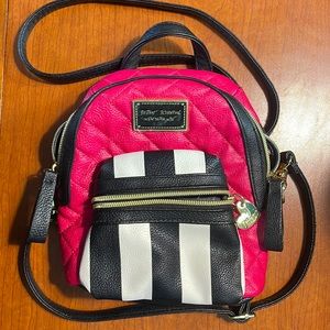 Betsey Johnson mini backpack, crossbody